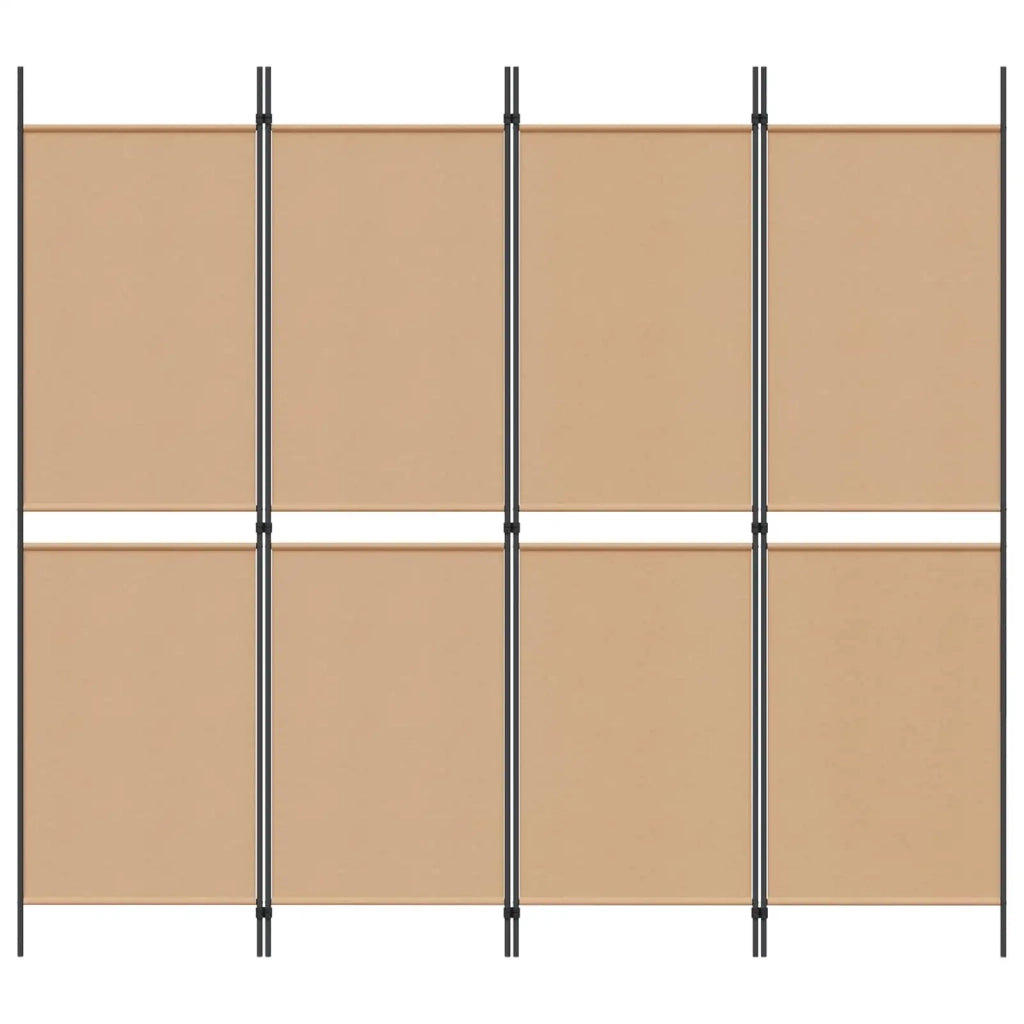Divisorio Ambienti | Divider per stanze | Paravento a 4 pannelli Beige 200 x 180 cm Tessuto