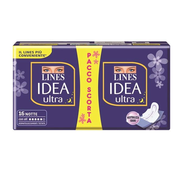 LINES DUO IDEA ULTRA NOTTE ASSORBENTI CON ALI 16 PZ