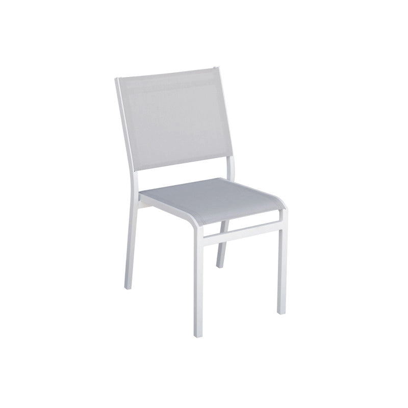 Sedia Pola Alluminio Bianco Text Grigio Chiaro Moia