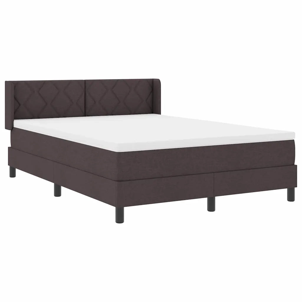 Letto a molle Marrone Scuro 190 x 140 cm Poliestere 3341163