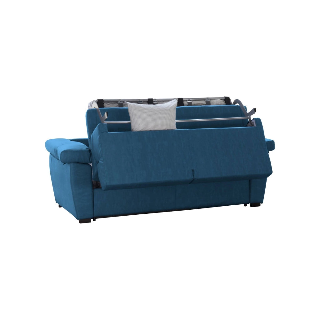 Pacecos, Divano Letto 3 Posti Sfoderabile Made in Italy, 225x95 cm blu