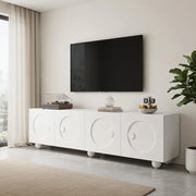 Cassettiera per TV bianca in MDF e truciolare; lunghezza 180;5 cm
