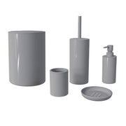 Set accessori bagno 5 pezzi ABS grigio – Serie Ruby
