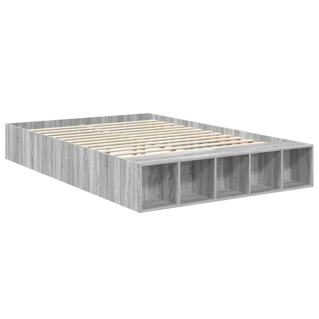 Struttura del letto con lo scaffale Grigio Sonoma 150 x 200 cm 3408359