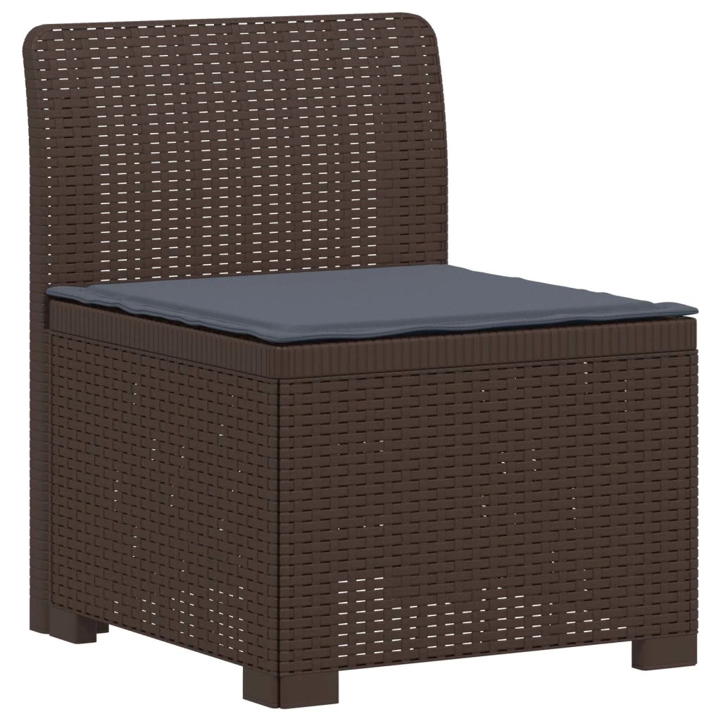 Divano da Giardino 5 Posti con Cuscini Stile Rattan PP Marrone 3443897