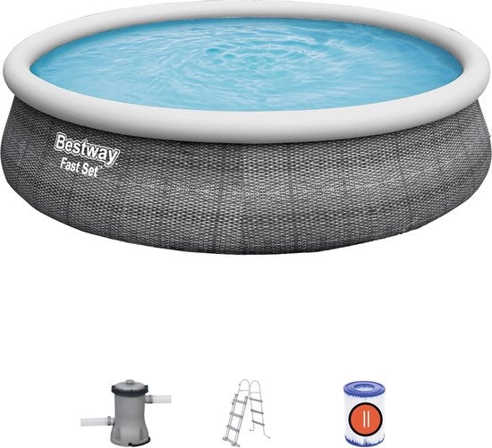 Kit di Piscina Easy con Pompaggio Look Rattan 4.57m x 1.07m