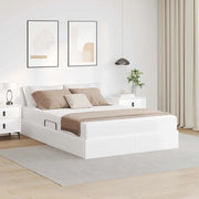 Letto con contenitore e materasso 2 pcs Bianco Pelle