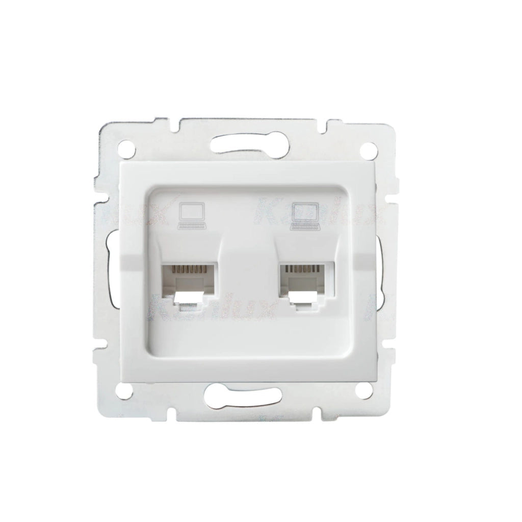 Presa computer LOGI 2x RJ45 Cat 5e bianca Kanlux