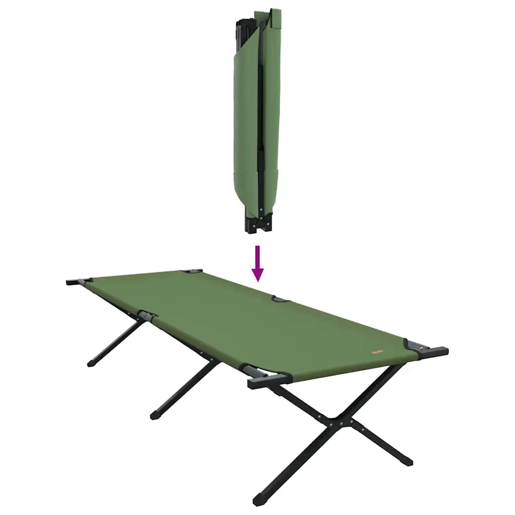 Letto da campeggio pieghevole Verde 210 x 80 x 46 cm 42003190
