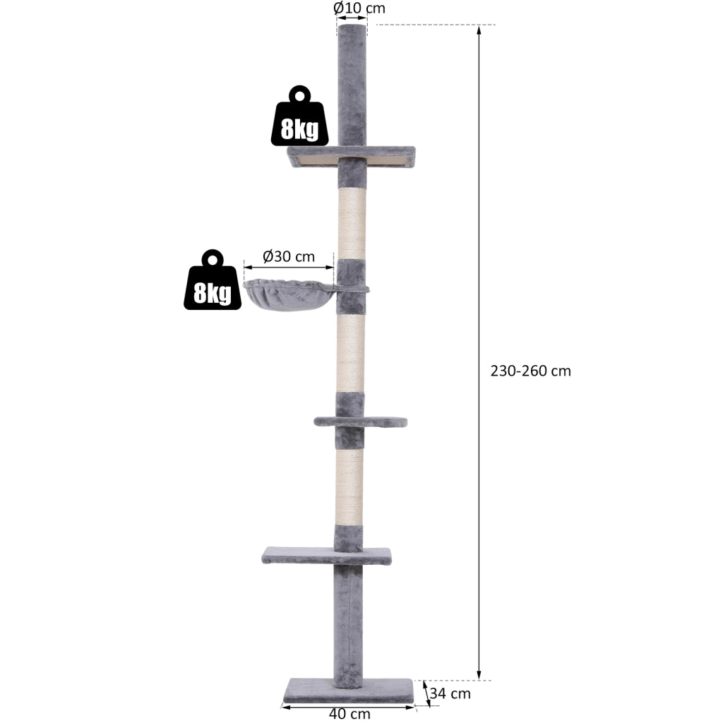 Albero tiragraffi per gatti ¨C Minimal ¨C Grigio 230-260 cm