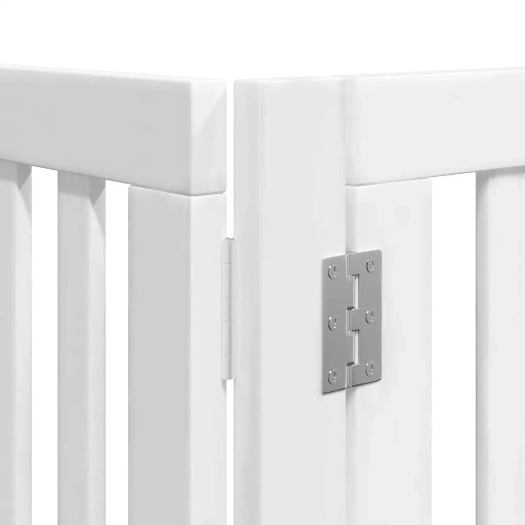 Cancello Cani Porta Pieghevole Bianco 6 Pannelli 480 cm Pioppo CFW9011135