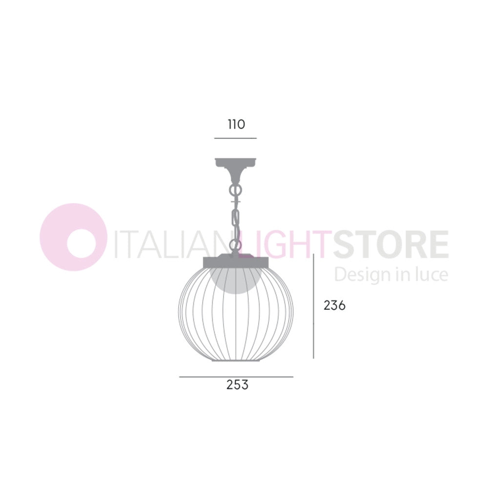 CAGE NERO Sospensione LED per Esterno Design Moderno