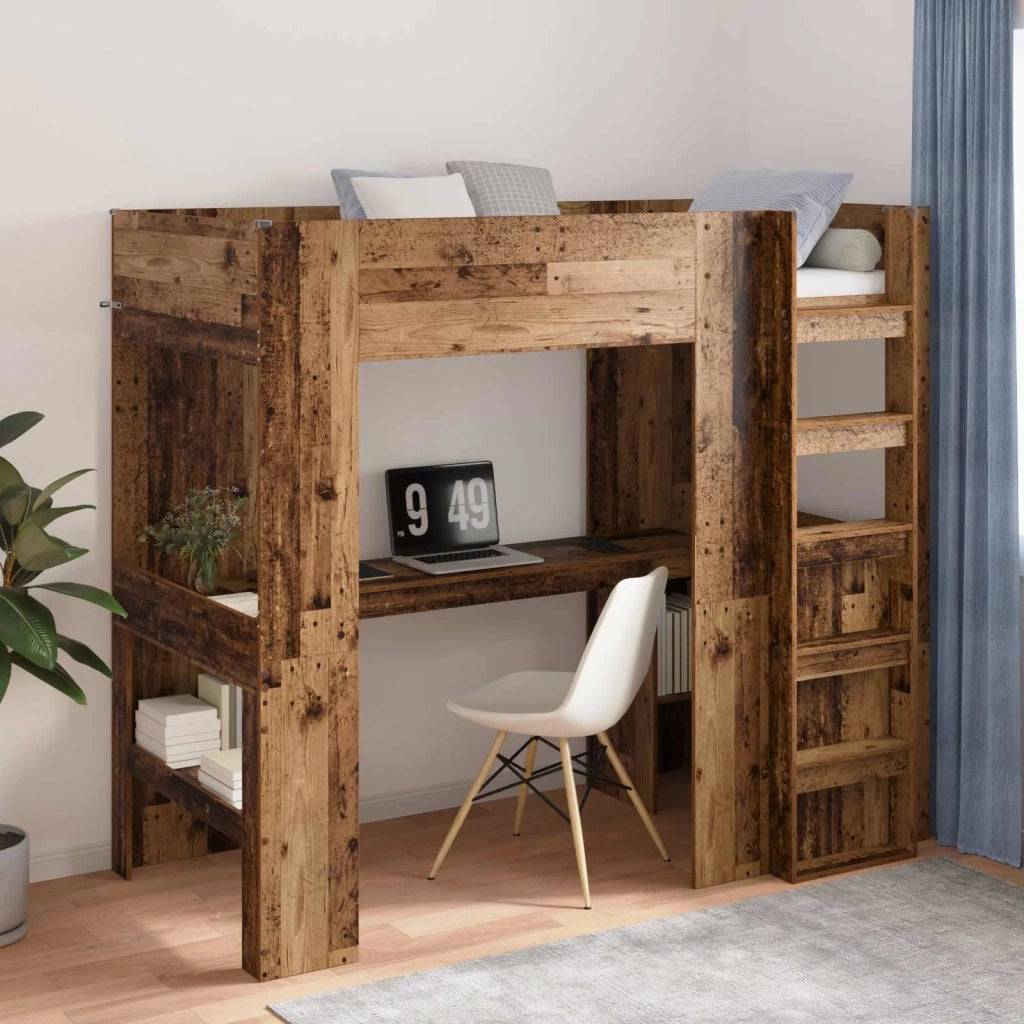 Struttura letto a castello con scrivania Legno vecchio 3410457