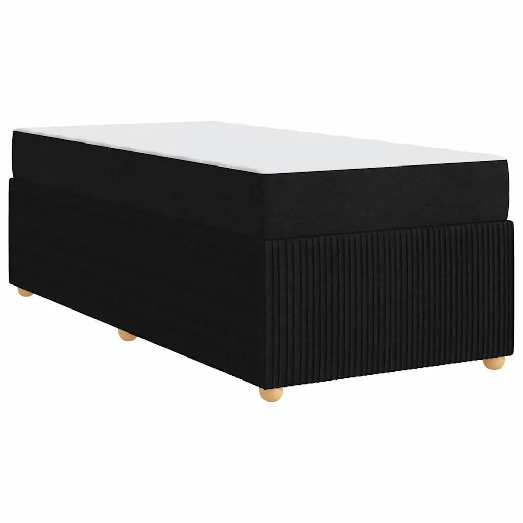 Letto singolo | Letto per adulti | Struttura del letto con materasso Nero 90 x 200 cm Tessuto