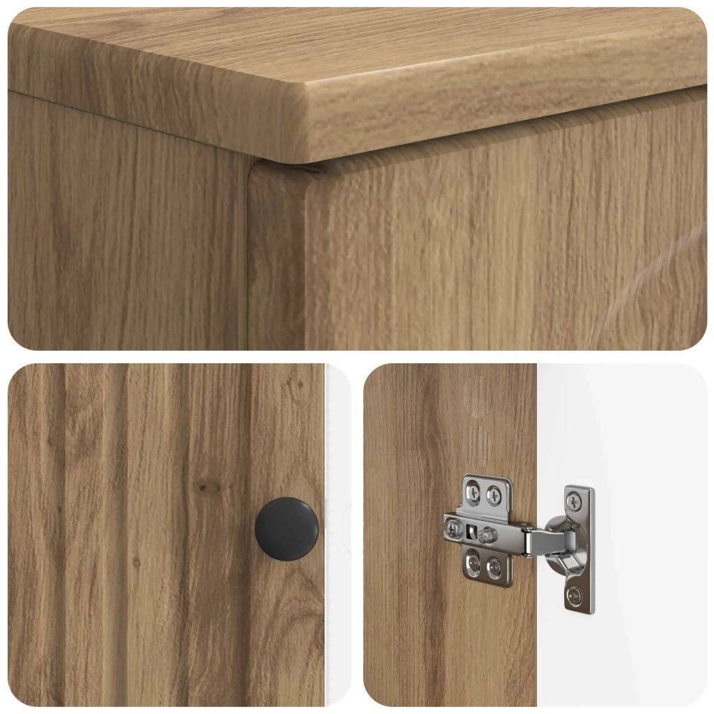 Set di Armadi da Bagno da 2 Pezzi ALKMAAR Rovere Artigianale 3417593