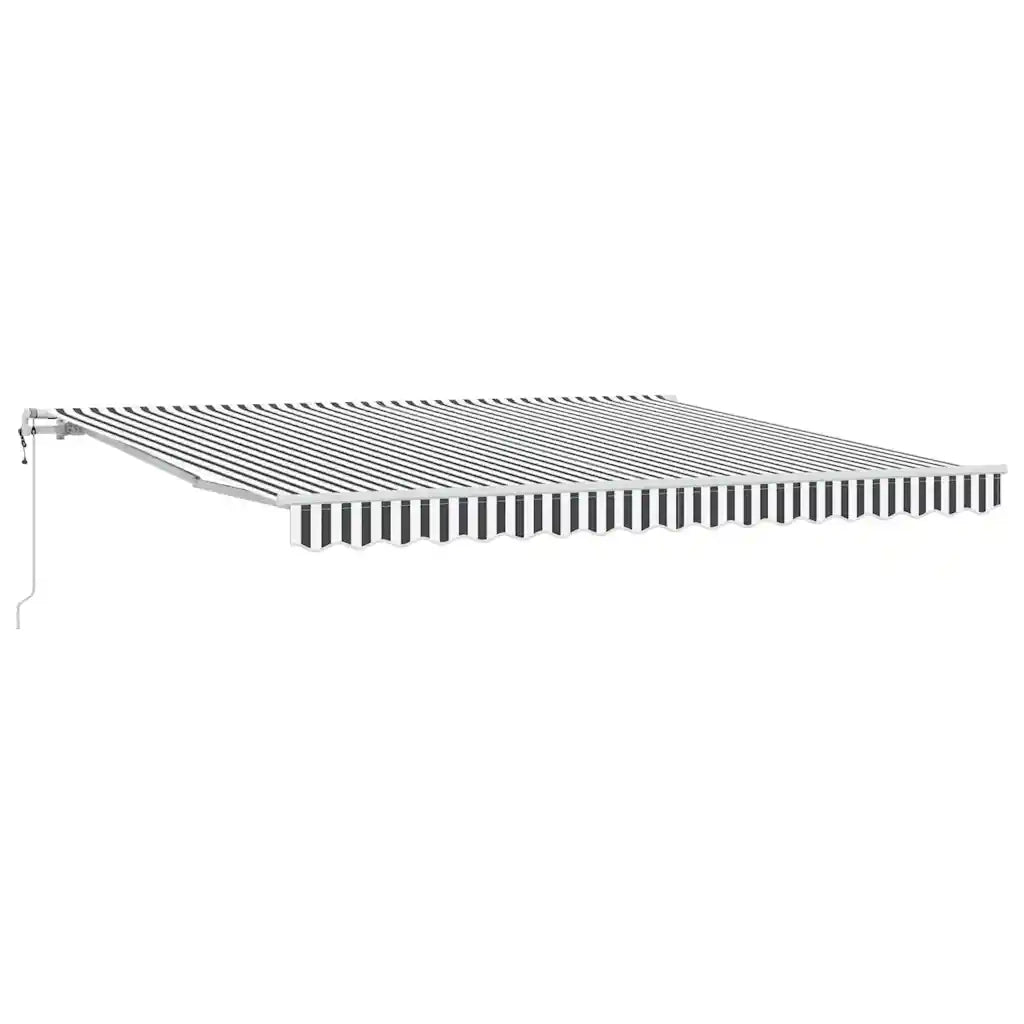 Tenda Sole Retrattile Automatica 400x300 cm Antracite e Bianco