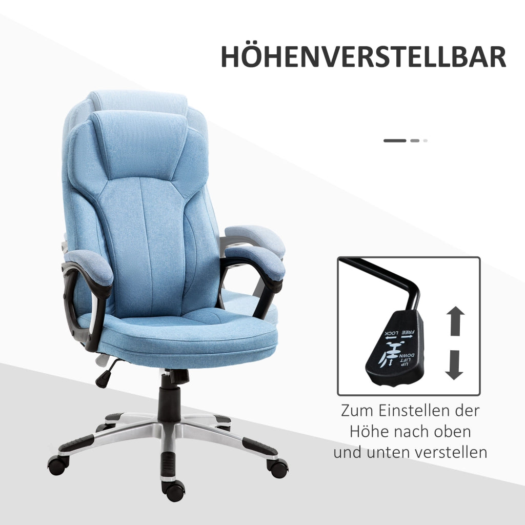 Sedia da Ufficio Girevole Regolabile in Altezza ¨C Minimal ¨C Blu Chiaro Tela 66x75x110-120 cm