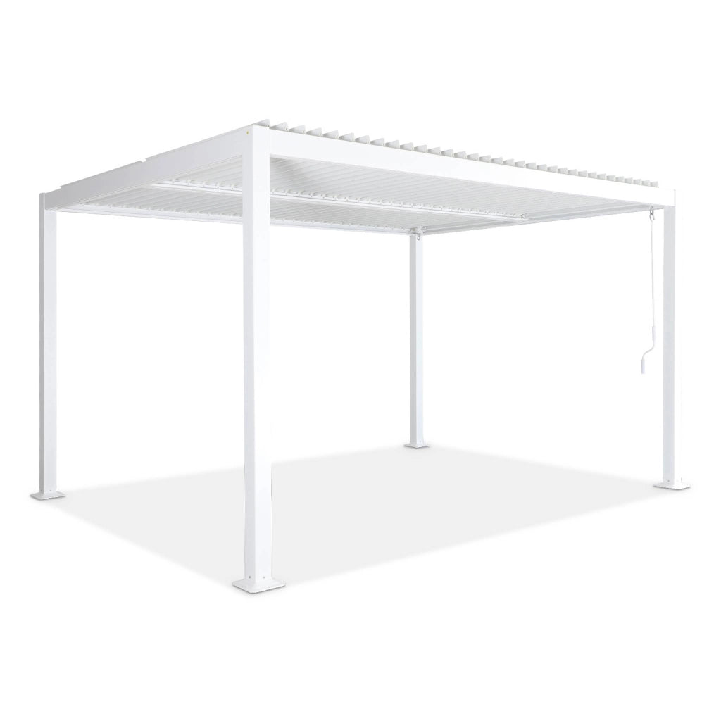 Pergola bioclimatica 3x4m in alluminio e acciaio, lamelle orientabili