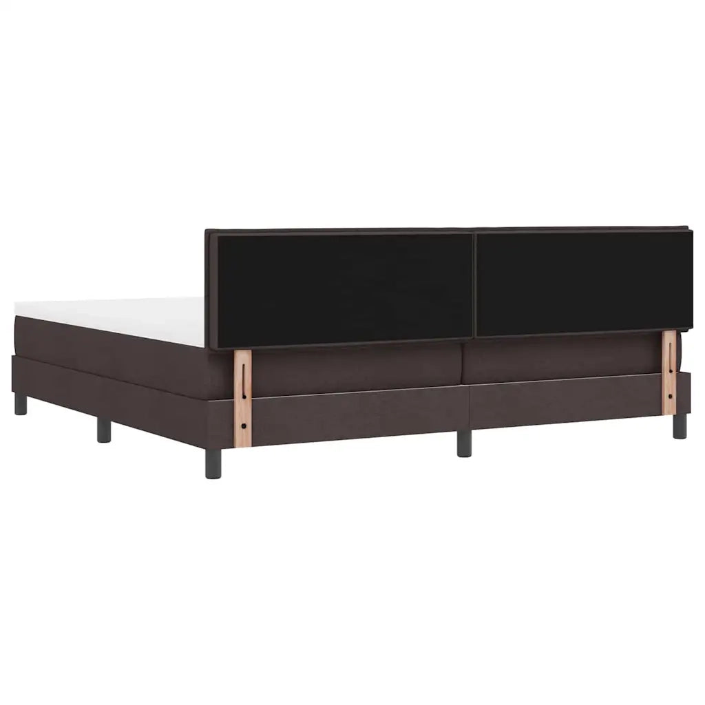 Letto a molle con testiera Marrone Scuro 200 x 200 cm Tessuto 3338716