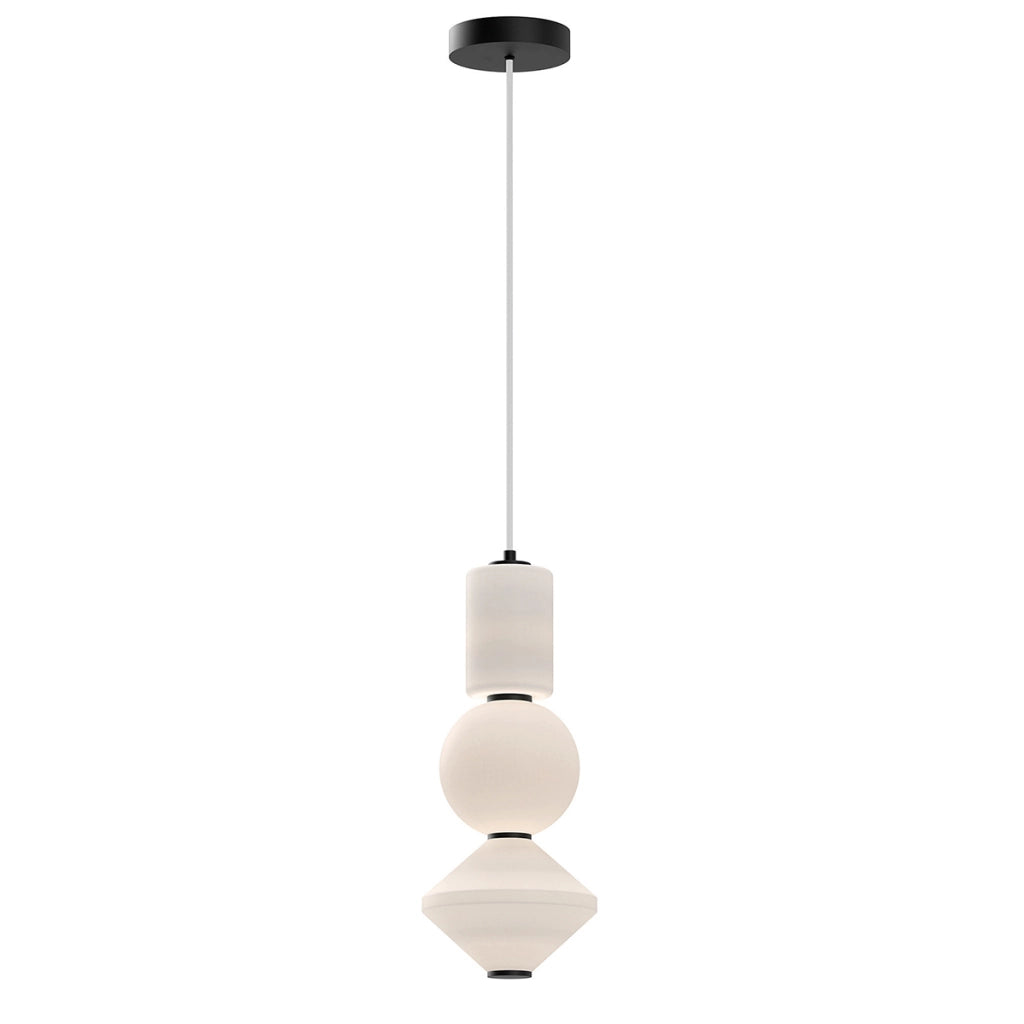 Sospensione LED 20W Alora Mood Bijou opale bianco/nero