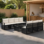 Set Divano da Giardino 8 pz Nero polyrattan 3435649