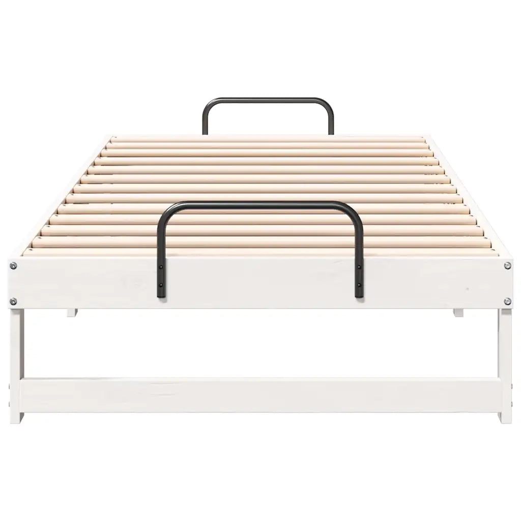 Struttura del letto Bianco 90 x 190 cm Pino massello 873152