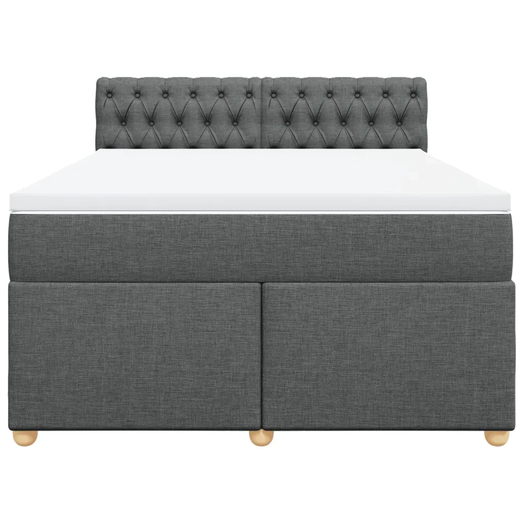 Giroletto a Molle con Materasso Grigio Scuro 160x200 cm Tessuto 3286739