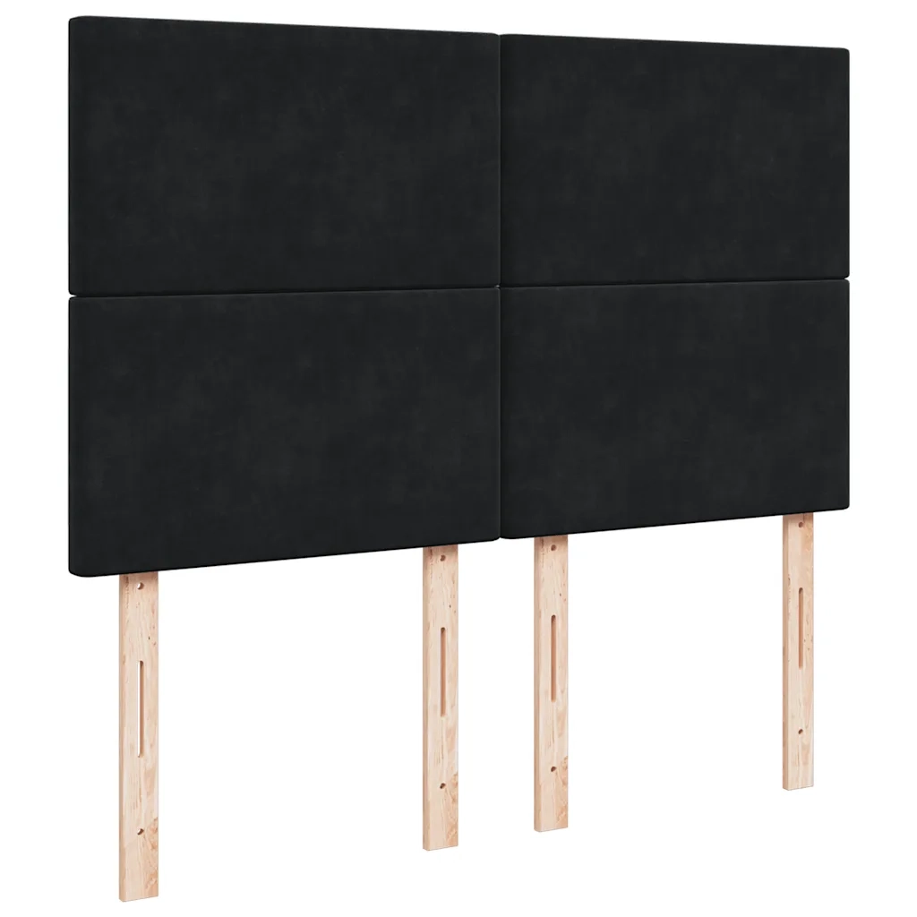 Giroletto a Molle con Materasso Nero 140x190 cm in Velluto 3292330