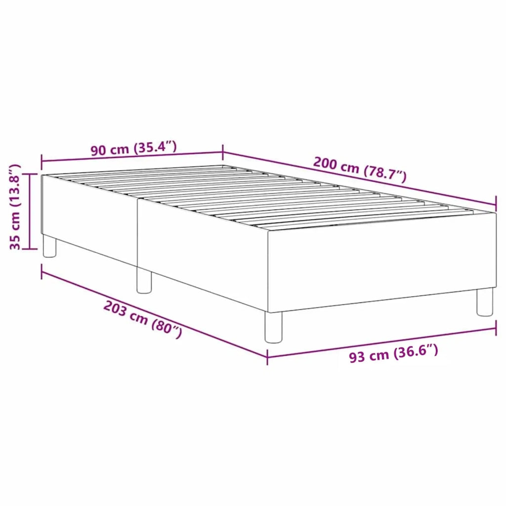 Struttura letto piattaforma-Giroletto-Rete del Letto Grigio chiaro 90 x 200 cm