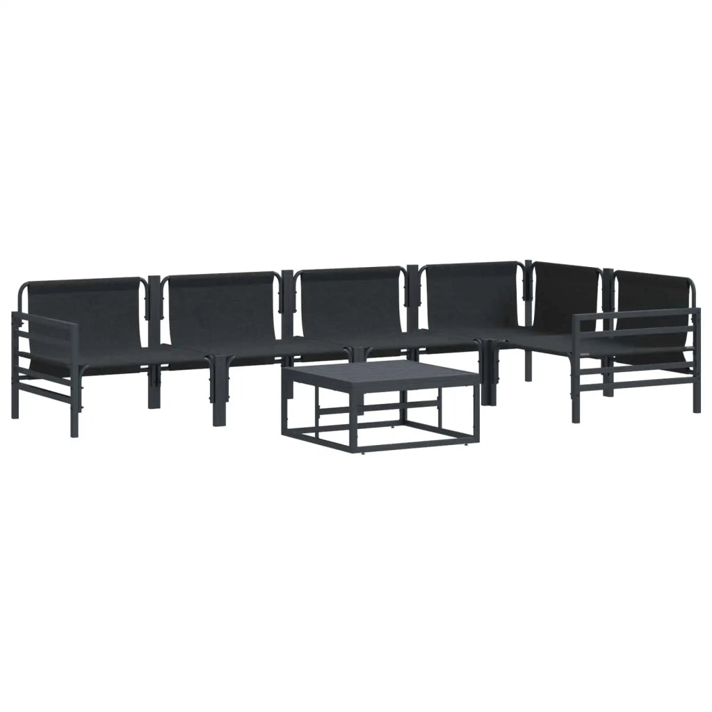 Set Divano da Giardino con cuscino 6 pcs Nero Acciaio 3378989