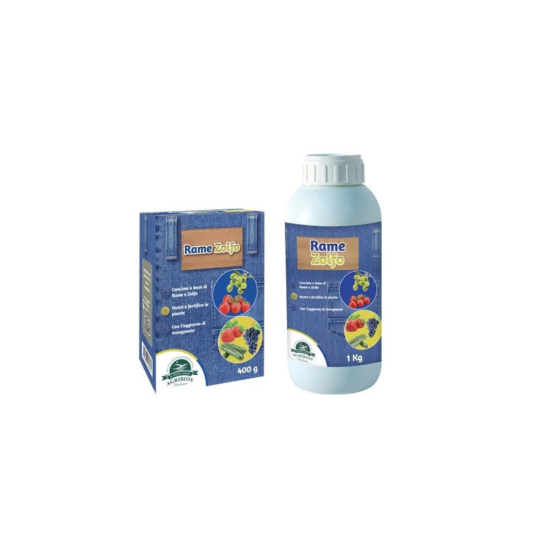 Concime Rame + Zolfo 400g – Agribios – Nutrimento e protezione per piante – H16509