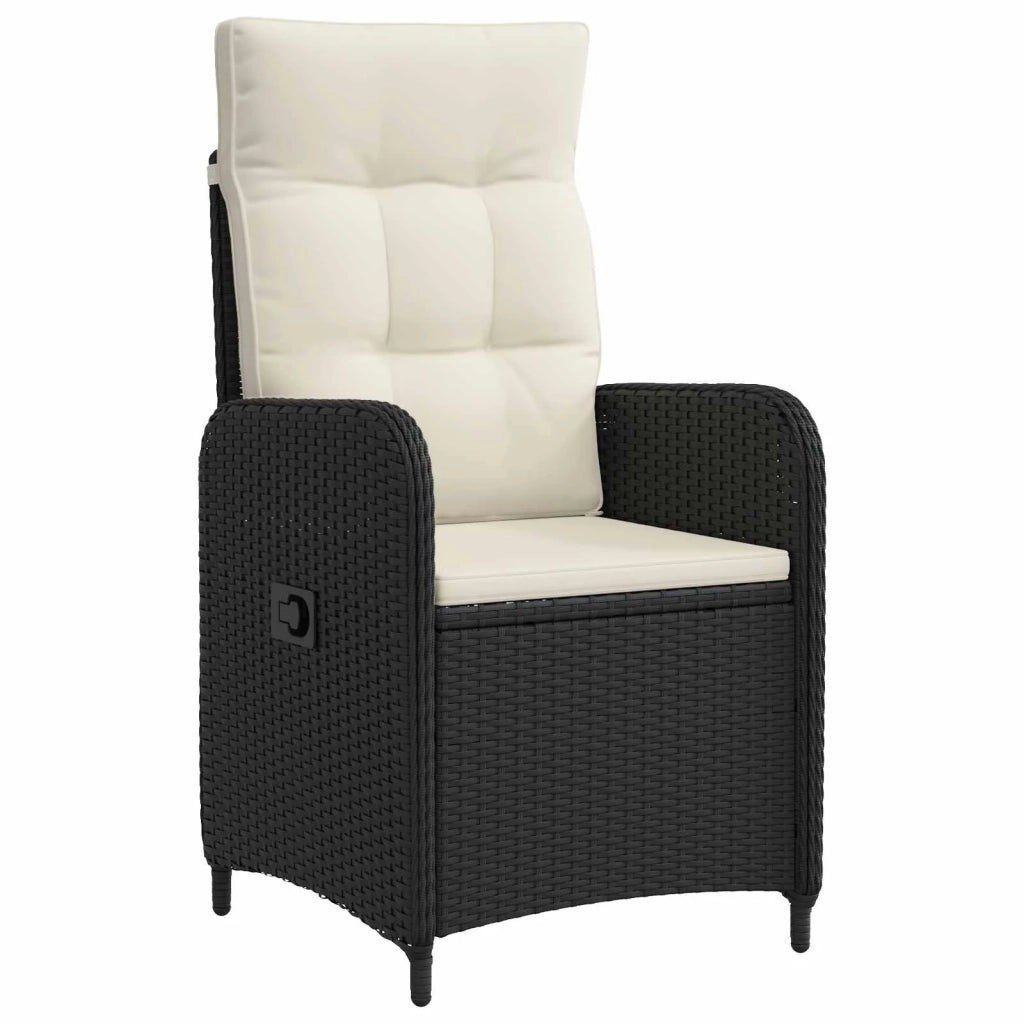 Set Lounge da Giardino 2 pz Nero e Bianco Crema 3422348