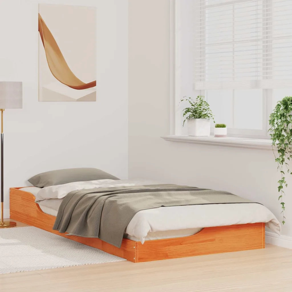 Struttura del letto Marrone cerato 80 x 200 cm Pino massello 873393