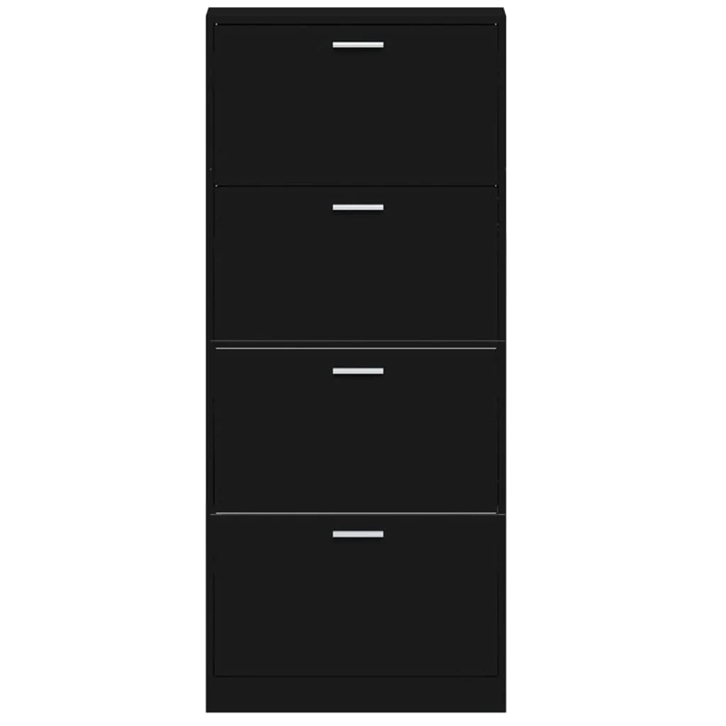 Scarpiera mobile contenitore per scarpe mobile per ingresso/corridoio/soggiorno 59 x 17 x 150 cm legno ingegnerizzato nero 02_0021983