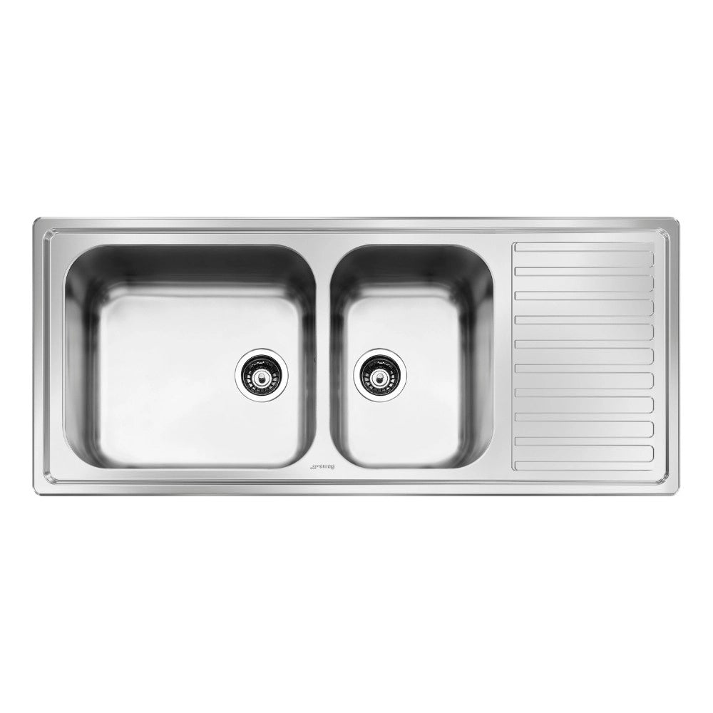 Lavello inox 116x50 cm LG116D2