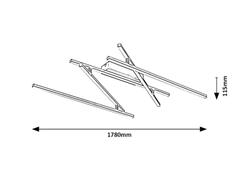 Plafoniera LED Rabalux Negan 40W argento 178cm 4000K