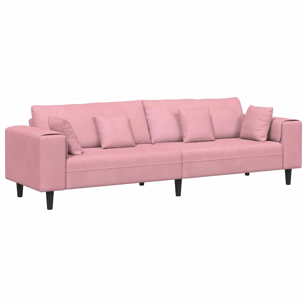 Divano Rosa 250 x 77 x 76 cm Velluto 3335156