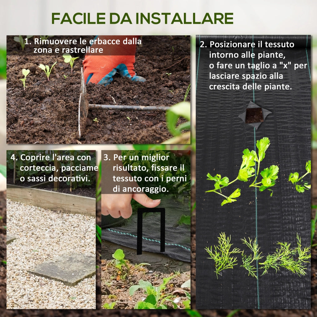 Telo per Pacciamatura ¨C zephmum ¨C Nero 50x2 m Polipropilene