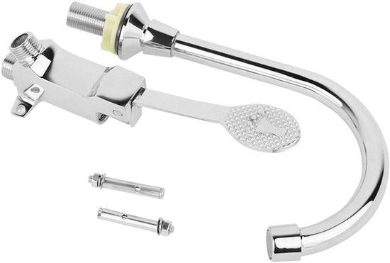 Set di Rubinetto a Pedale per Bagno - Medico - Coperchio - Rubinetto per Bagno - Adatto per Laboratorio - Coperchio - Caldo Freddo - Lavabo per Laboratorio a Pedale - G1/2