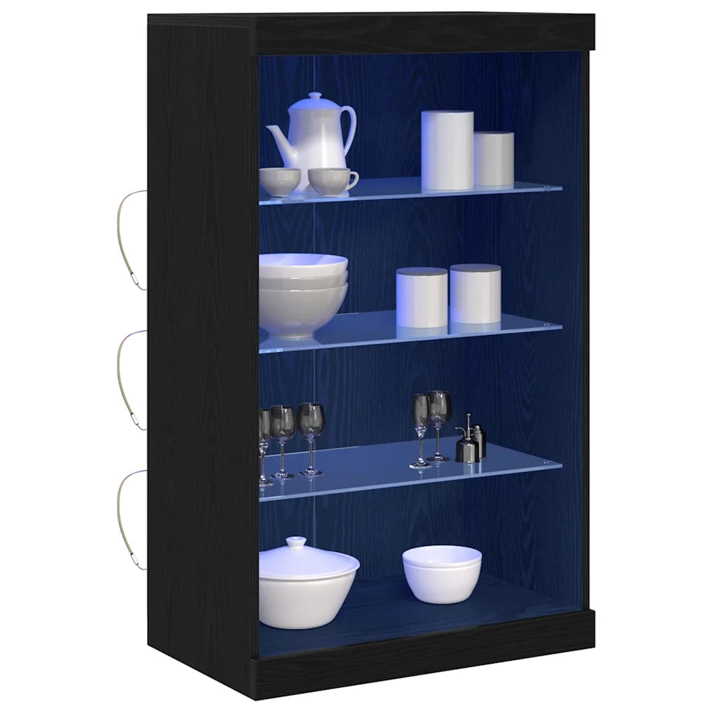 Madia LED Rovere Nero 60,5 x 37 x 100 cm Legno multistrato 863047