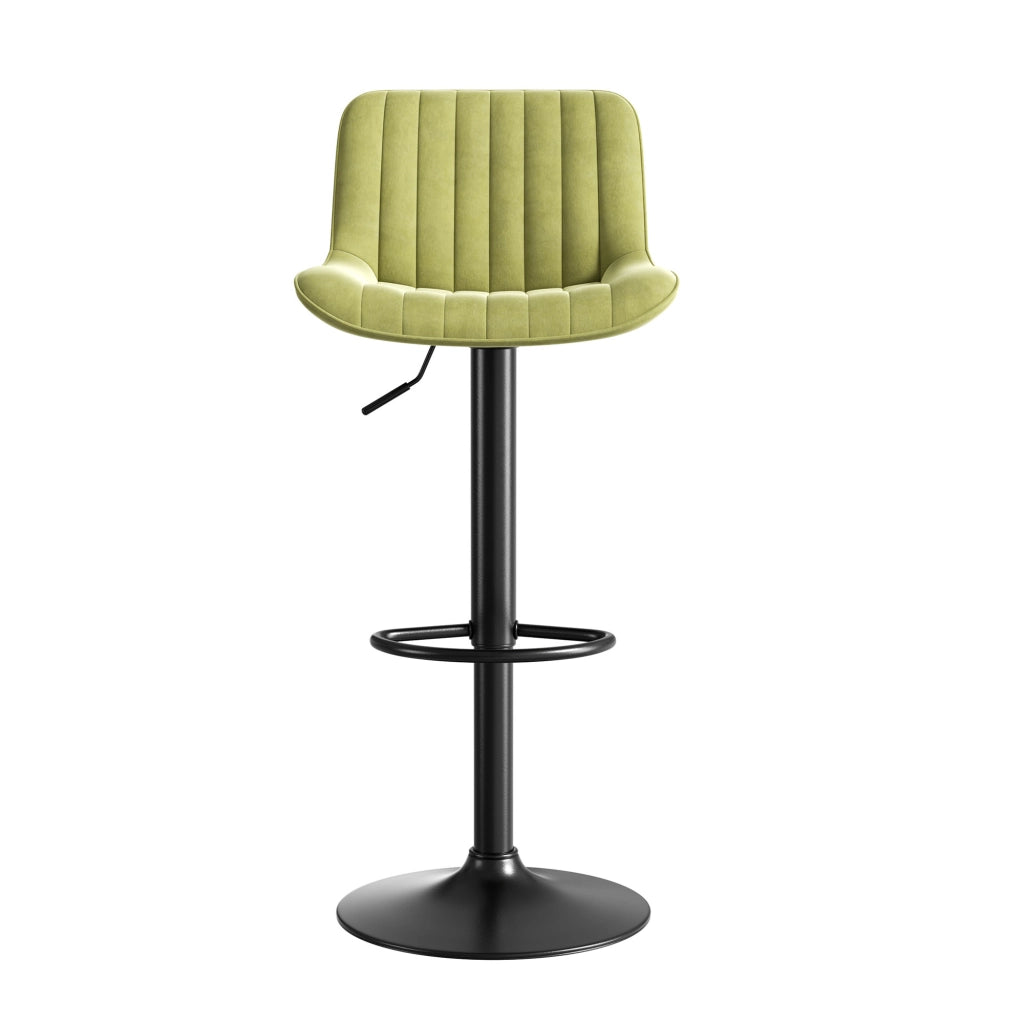 Sedie da Bar Girevoli Set 4 Pezzi ¨C Xylo ¨C Velluto Verde, Altezza Regolabile
