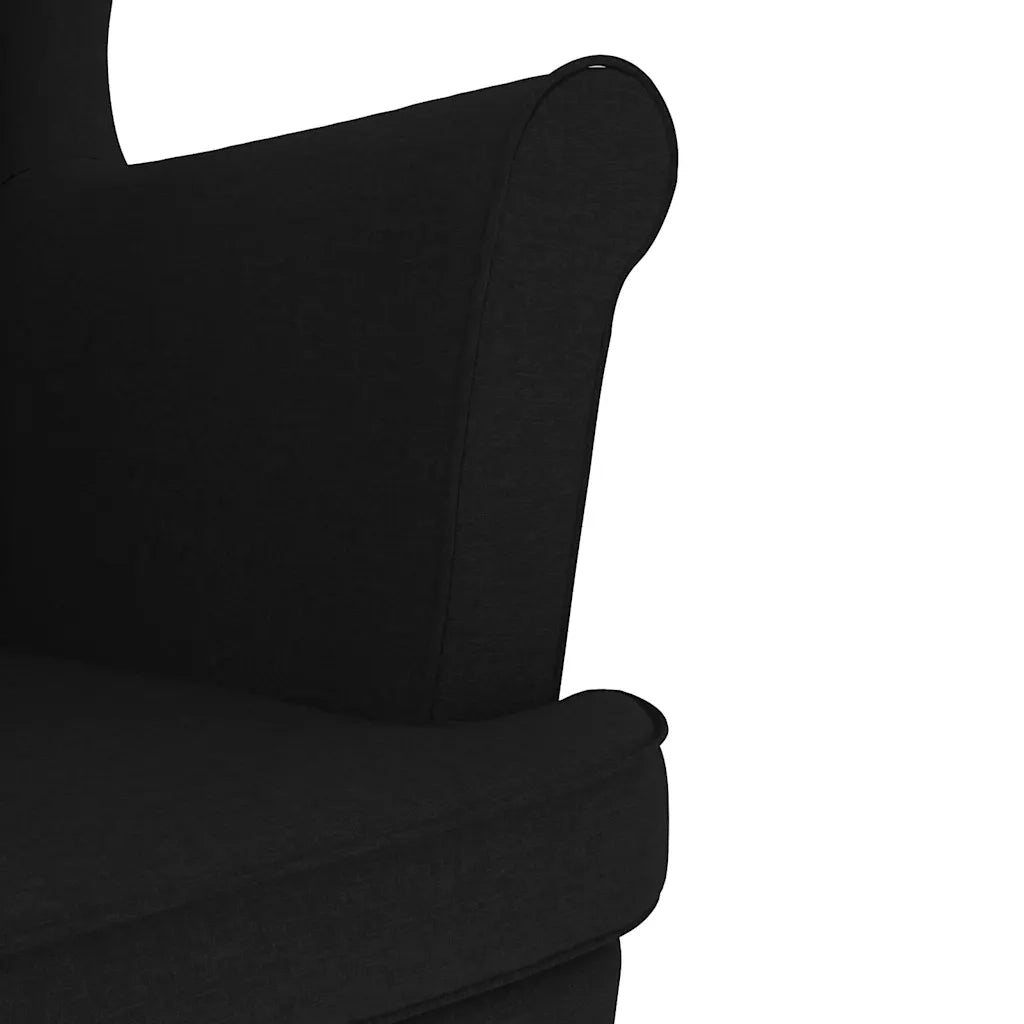 Poltrona con Poggiapiedi Nera in Tessuto 3307991