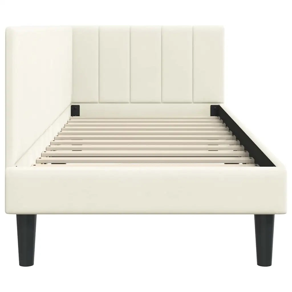 Cornice del letto ad angolo Crema 80 cm x 200 cm Velluto 42016335