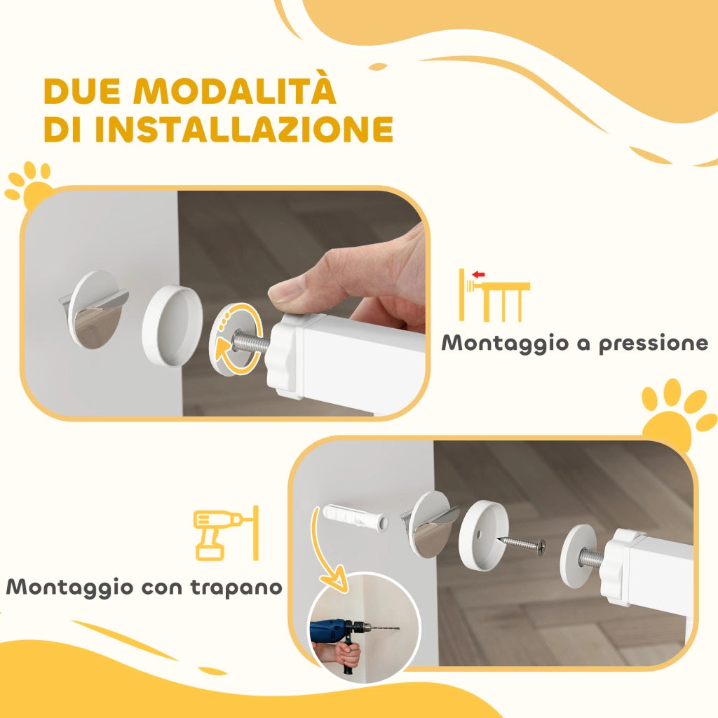 Porta per Cani e Gatti Regolabile ¨C Minimal ¨C Bianco 76-104x77cm