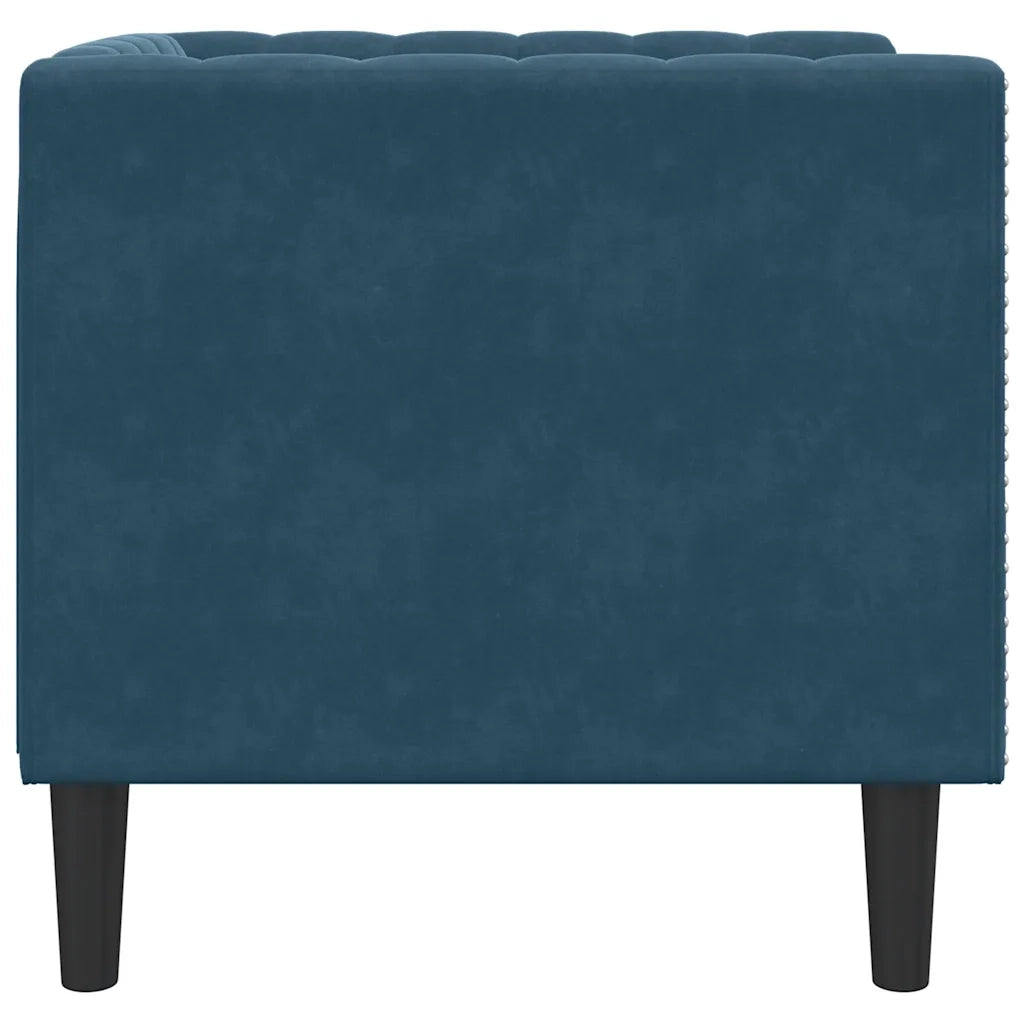 Poltrona | Sedia Relax Chesterfield Blu in Velluto
