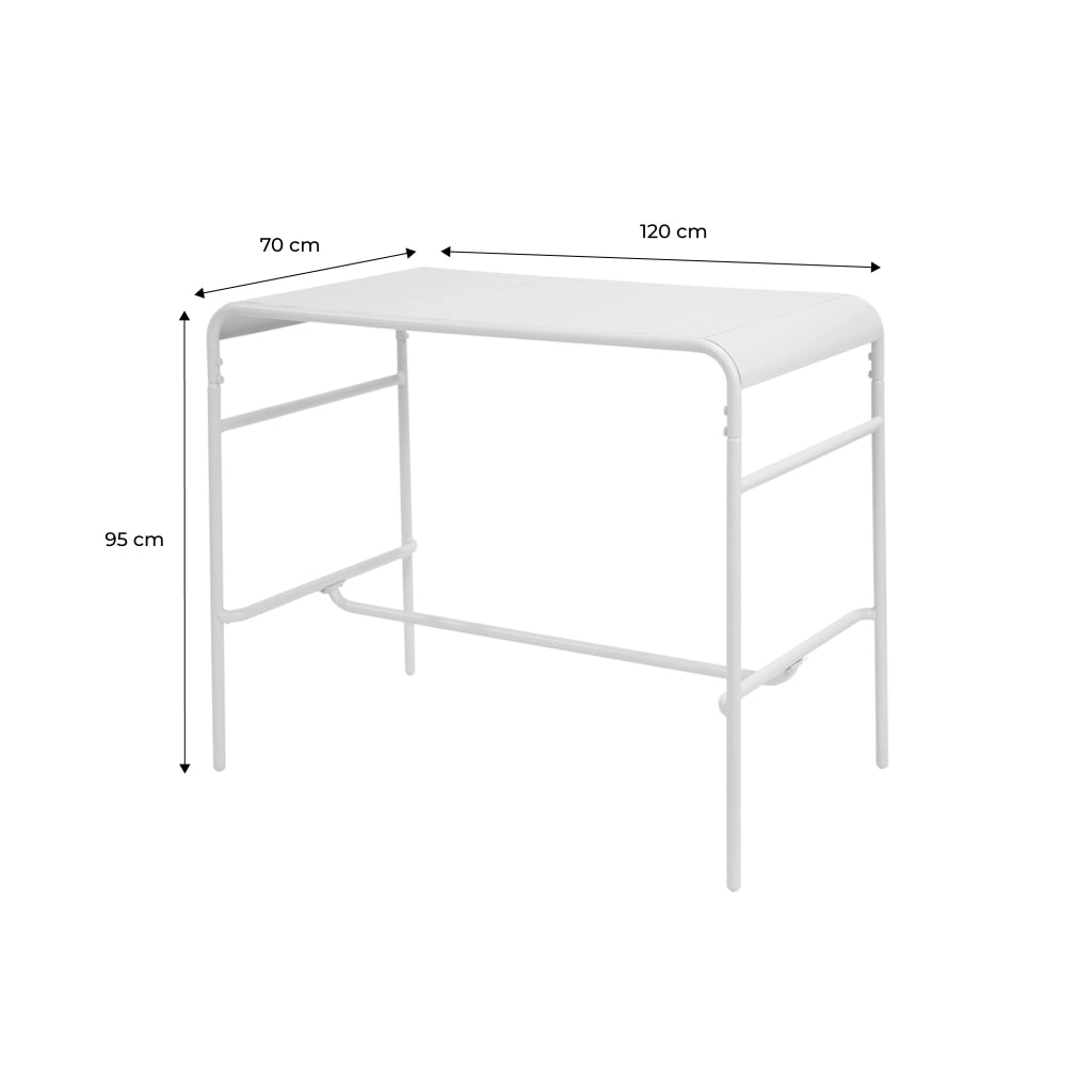 Tavolo alto da giardino bistrot in acciaio, 4 posti, 120cm, blu navy