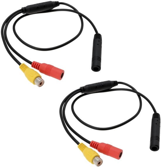 Adattatore di cavo per telecamera di retrovisione - 4-Pin maschile a femminile - 55,5 cm - alimentazione video - guaina di segnale - compatibile con ...