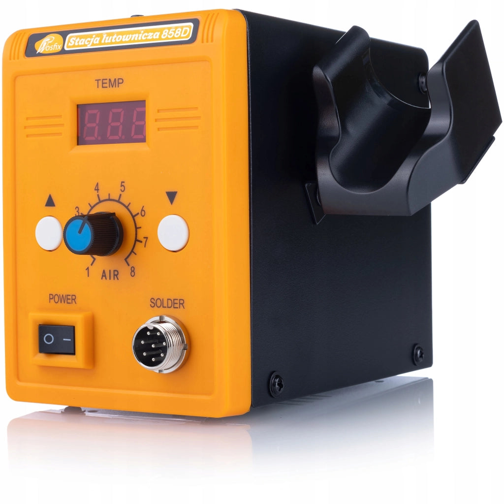 Stazione Saldante Hot-Air Rosfix 858D Set con 3 Ugelli + Saldatore Blue Lark 80W BL80W | Regolazione Temperatura