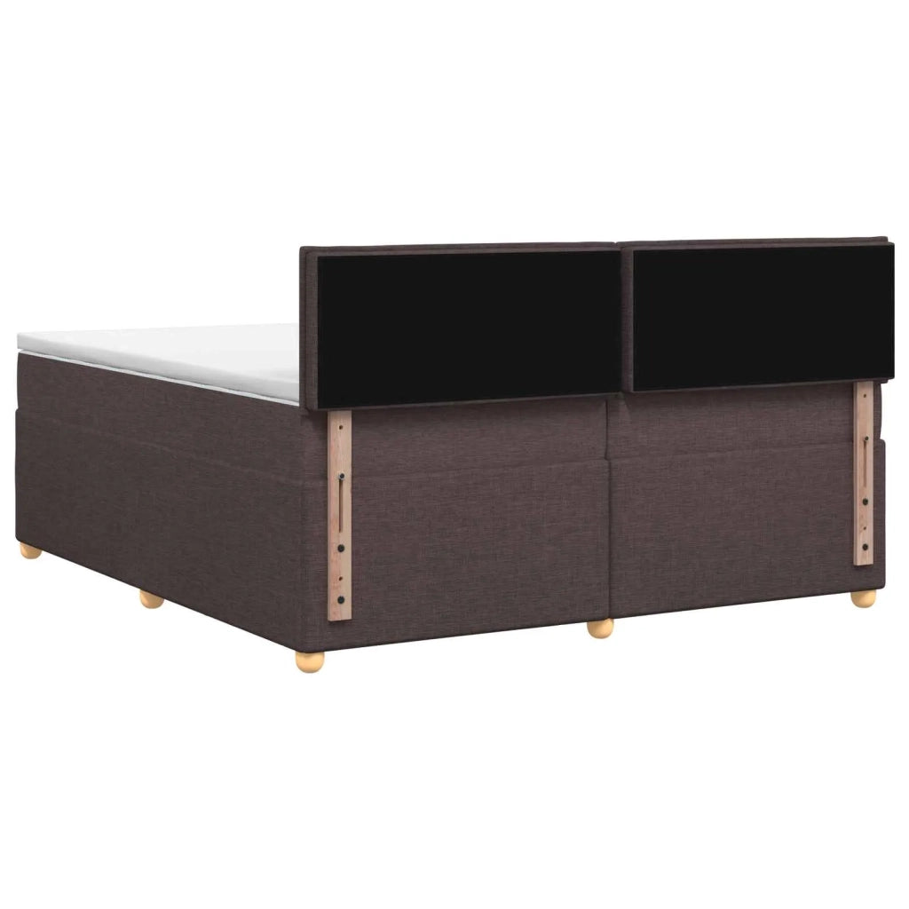 Letto box spring con materasso Marrone Scuro 200 x 200 cm 3452495