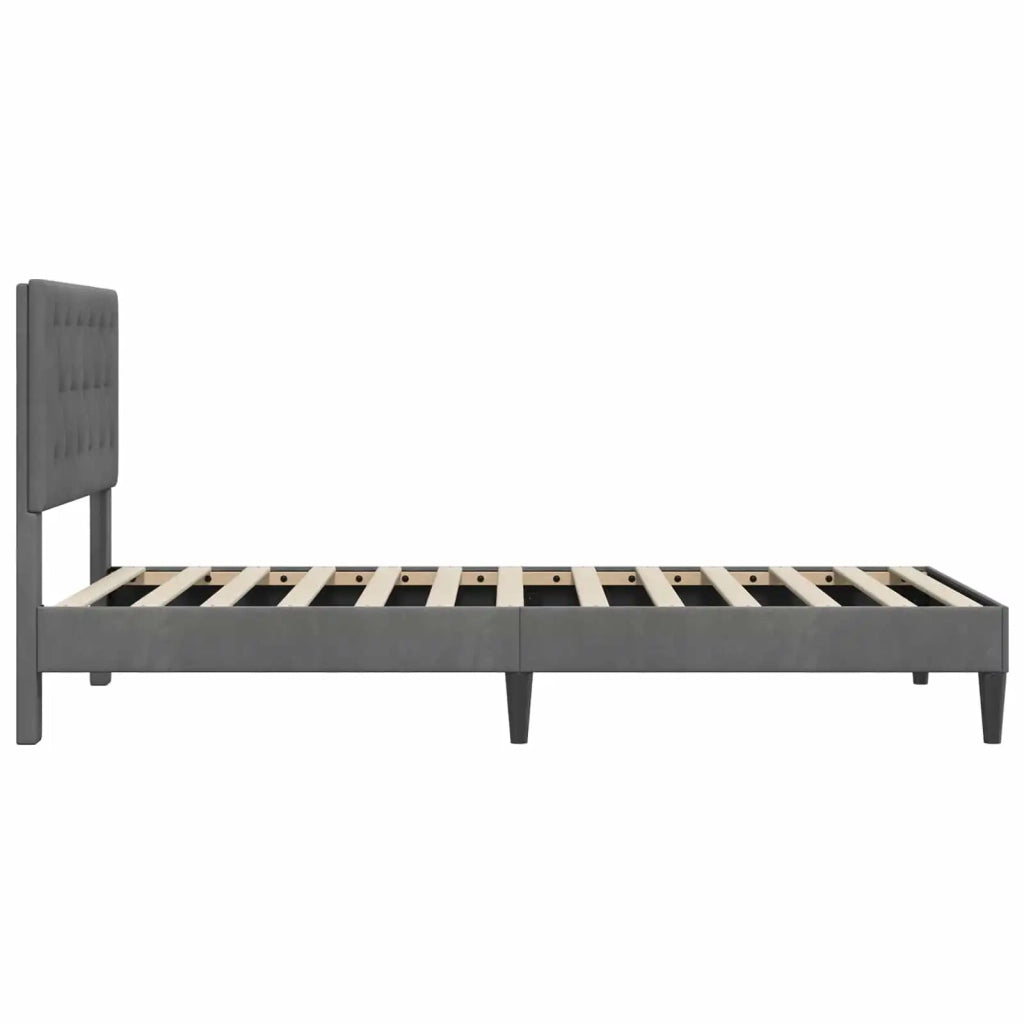 Struttura del letto-Giroletto Grigio Scuro 90 x 190 cm Velluto 460821